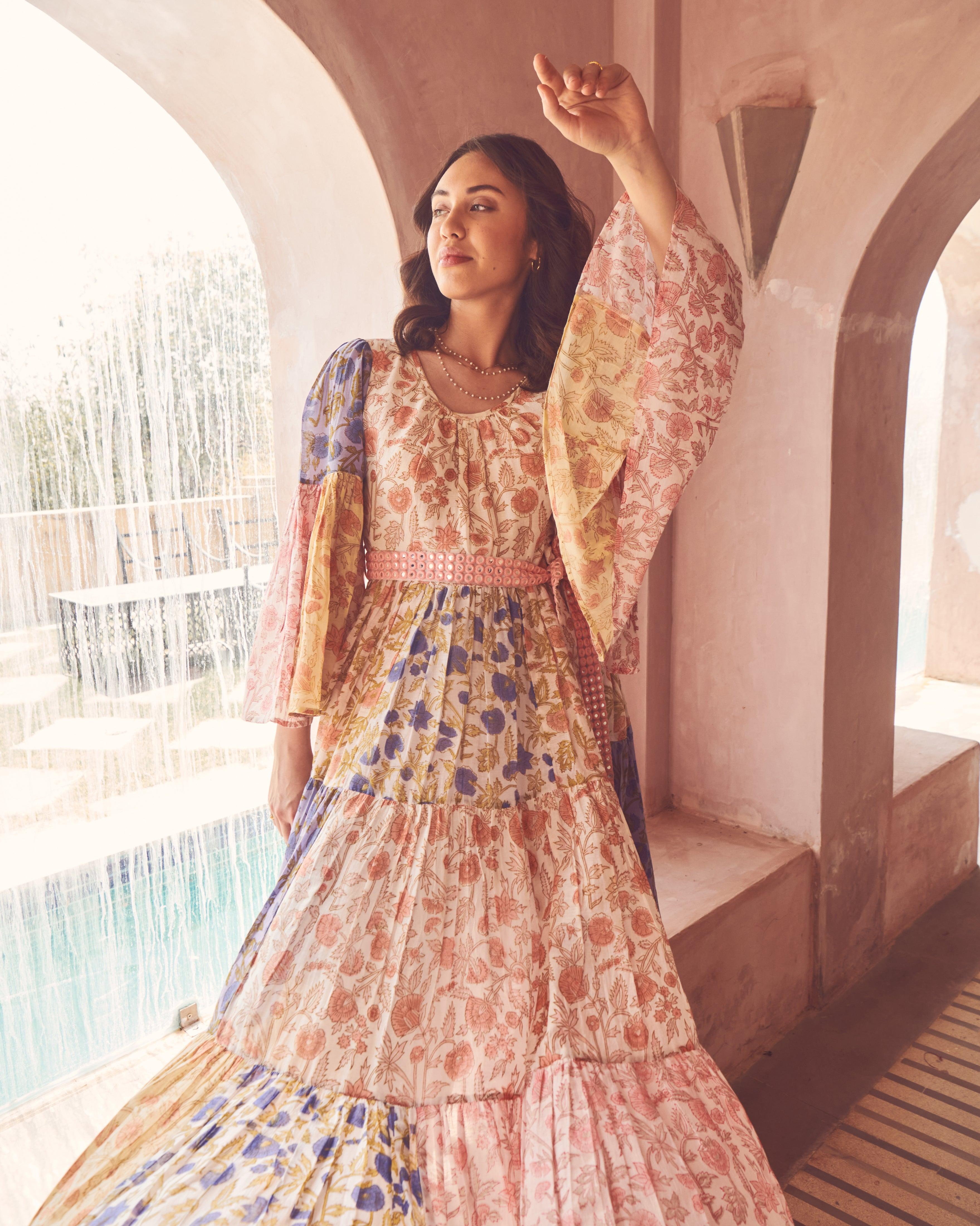 Marigold Patchwork Dress - Anna in India